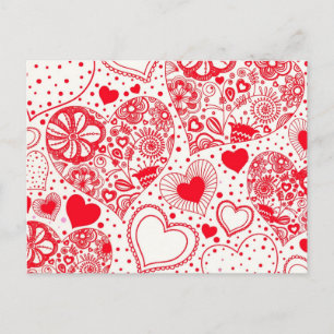 Cartão Postal De Festividades Red Hearts for Valentine's Day