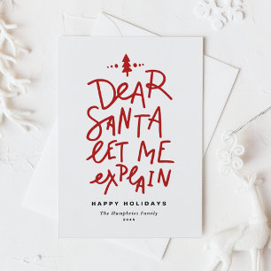 Cartão Postal De Festividades Red Queridos Papais noeis Deixe-me explicar o Nata