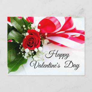 Cartão Postal De Festividades Red Roses Happy Valentine's Day