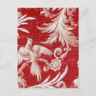 Cartão Postal De Festividades Red Shabby Toile Natal
