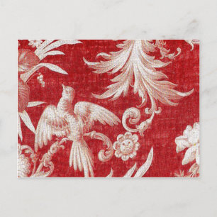Cartão Postal De Festividades Red Shabby Toile Natal