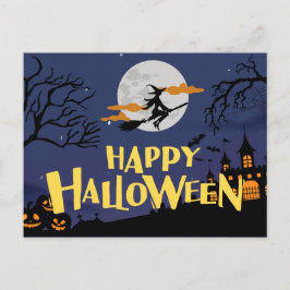 Cartão Postal De Festividades Red Yellow Modern Happy Halloween