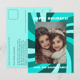 Cartão Postal De Festividades Redemoinho Moderno FÉRIAS FELIZES FOTO PERSONALIZA