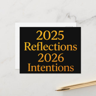 Cartão Postal De Festividades Reflections Intentions 2026 Gold Goal Planner