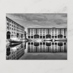 Cartão Postal De Festividades Reflexões de Albert Dock Liverpool