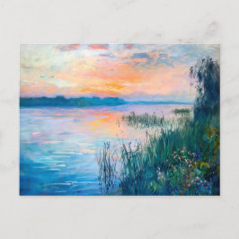 Cartão Postal De Festividades Reflexões do outono do Sunrise