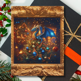 Cartão Postal De Festividades Regal Dragon Christmas