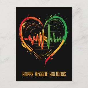 Cartão Postal De Festividades Reggae Heart Beat Personalizável