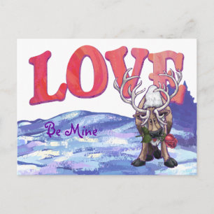 Cartão Postal De Festividades Reindeer Dia de os namorados