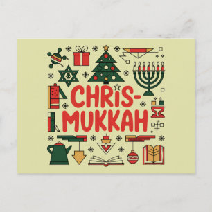 Cartão Postal De Festividades Religião Judia de Natal Chrismukkah Hanukkah
