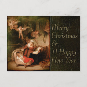 Cartão Postal De Festividades Rembrandt Santa Família CC0289 Natal
