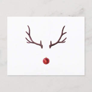 Cartão Postal De Festividades Rena de Natal minimalista