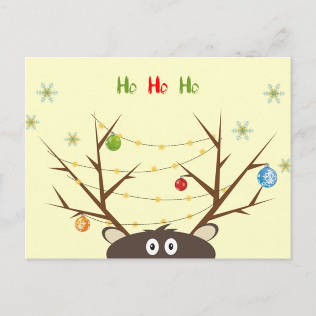 Cartão Postal De Festividades Rena engraçada (Frente)