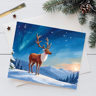 Cartão Postal De Festividades Rena Real Felizes Festas Natal Feliz