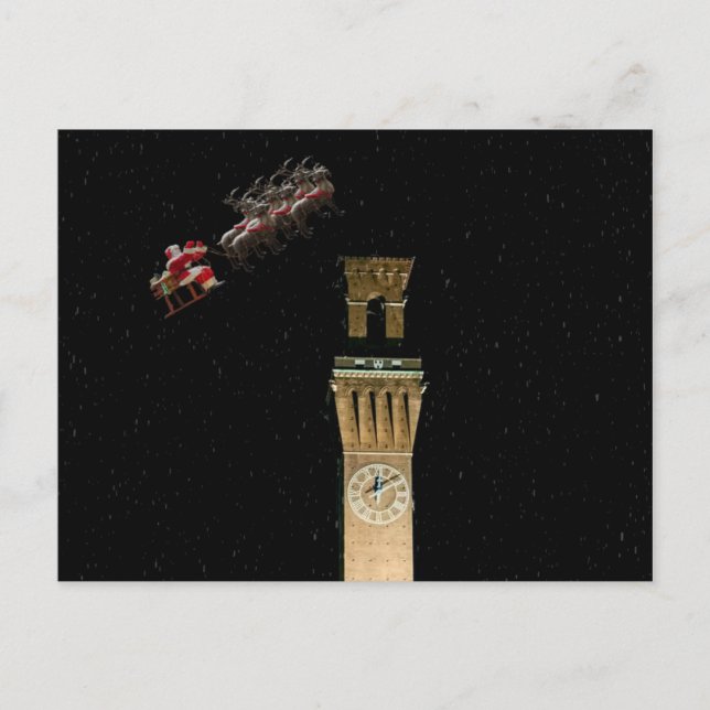 Cartão Postal De Festividades Republicano de Waterbury e Papais noeis (Frente)