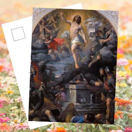 Cartão Postal De Festividades Ressurreição Barroca Católica Páscoa de Jesus Cris