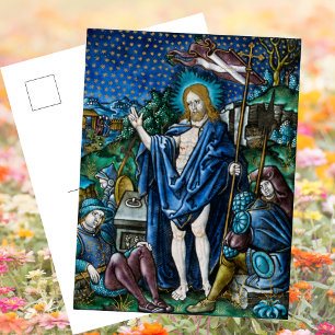 Cartão Postal De Festividades Ressurreição da Páscoa católica religiosa