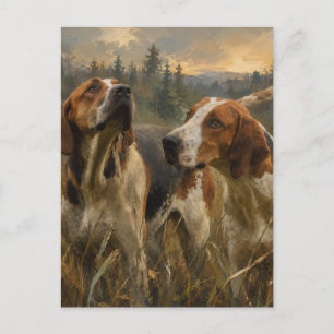 Cartão Postal De Festividades Retrato de Foxhound – Nobre Cão de Caça