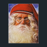 Cartão Postal De Festividades Retrato de Papai Noel do Natal do pai do Velho<br><div class="desc">Este retrato daquele homem velho alegre feliz, Natal do pai, Papai Noel, foi tomado e doado para ajudar os cães por um amigo genuíno dos animais, Peter gastou. A imagem da fotografia foi transformada em uma obra de arte da foto do fractalius. É certo trazer muitos anos de memórias maravilhosas...</div>