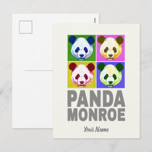 Cartão Postal De Festividades Retrato de Pop de Arte do Urso Panda Monroe