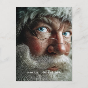Cartão Postal De Festividades Retrato em Close-Up do Papai Noel