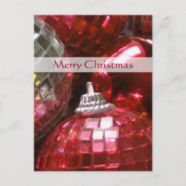 Cartão Postal De Festividades Retrato "Feliz Natal" dos Red Baubles