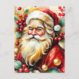Cartão Postal De Festividades Retrato Santa Clause