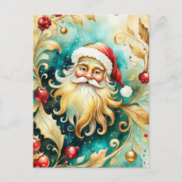 Cartão Postal De Festividades Retrato Santa Clause