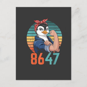 Cartão Postal De Festividades Retro 8647 É 2028 E Anti-Trump Penguin