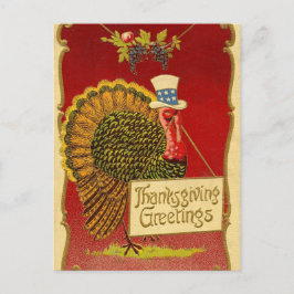 Cartão Postal De Festividades Retro Ação de Graças Turquia