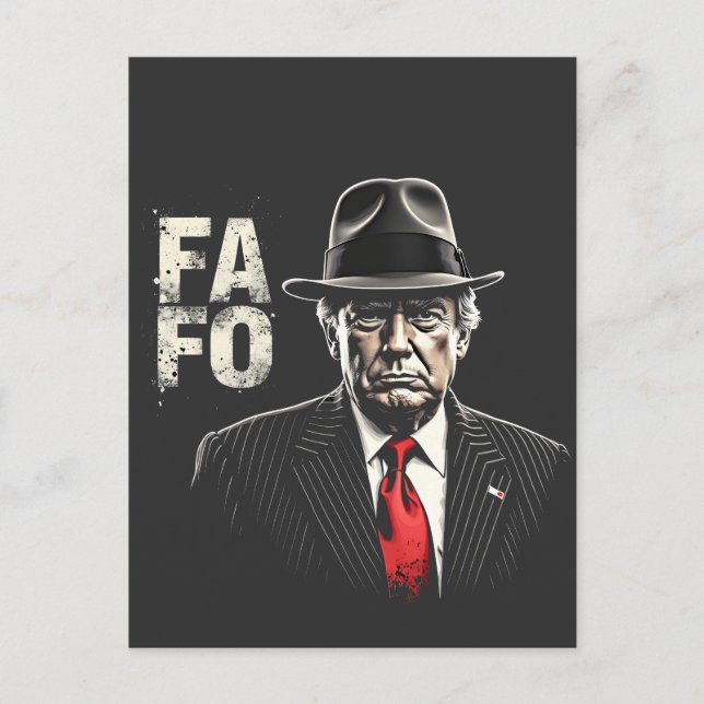 Cartão Postal De Festividades Retro-americano Donald Trump FAFO USA Flag Patriot (Frente)
