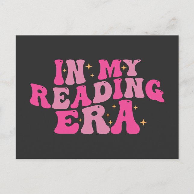 Cartão Postal De Festividades Retrô Groovy Na Minha Era De Leitura (Frente)