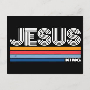 Cartão Postal De Festividades Retro jesus rei cristão