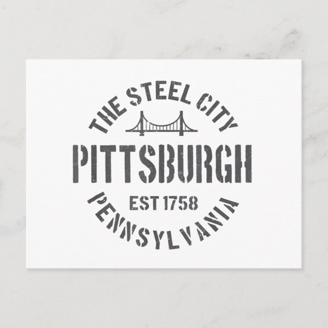 Cartão Postal De Festividades Retro Steel City Pittsburgh Pensilvânia Yinz (Frente)
