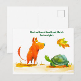 Cartão Postal De Festividades Reunião de Cães e Tartarugas Aquecidas