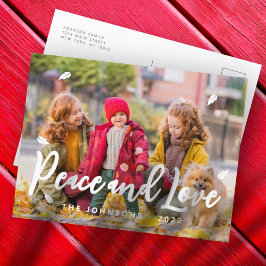 Cartão Postal De Festividades Reuniões Simples Modernas Folha Foto da Família Fo