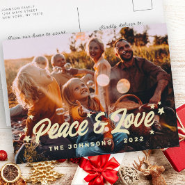 Cartão Postal De Festividades Reuniões Simples Modernas Stars Foto da Família