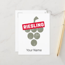 Cartão Postal De Festividades Riesling Vine Vintage Vinho Bebida Design