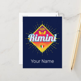 Cartão Postal De Festividades Rimini Emilia-Romagna Itália Retro Sunset Vintage