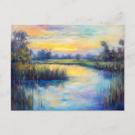 Cartão Postal De Festividades Rio Tranquil Havel Havelland em Dusk