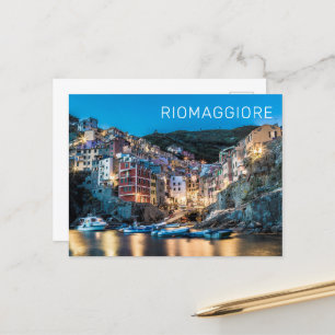 Cartão Postal De Festividades Riomaggiore Cinque Terre La Spezia Itália Panorama