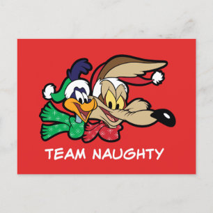 Cartão Postal De Festividades ROAD RUNNER™ & Wile E. Coyote "Team Naughn"