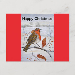 Cartão Postal De Festividades Robin Natal