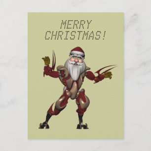 Cartão Postal De Festividades Robo Santa