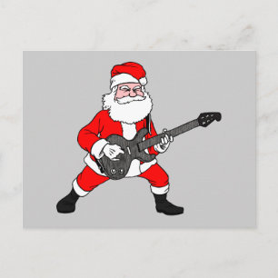 Cartão Postal De Festividades Rock N Roll Santa Claus