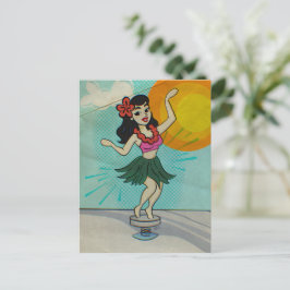 Cartão Postal De Festividades Rock the Hula Girl