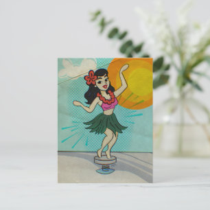 Cartão Postal De Festividades Rock the Hula Girl