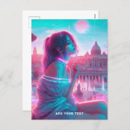 Cartão Postal De Festividades Roma | Texto Personalizado VaporWave Retroativo Ee