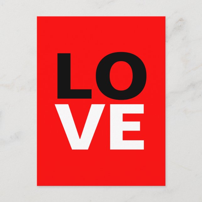 Cartão Postal De Festividades Romance Único do Amor com Fundo Vermelho (Frente)