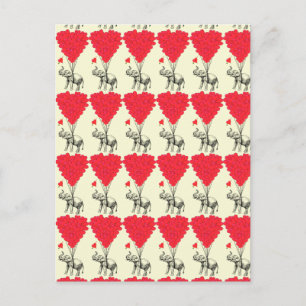 Cartão Postal De Festividades Romantic elephant love heart Valentines